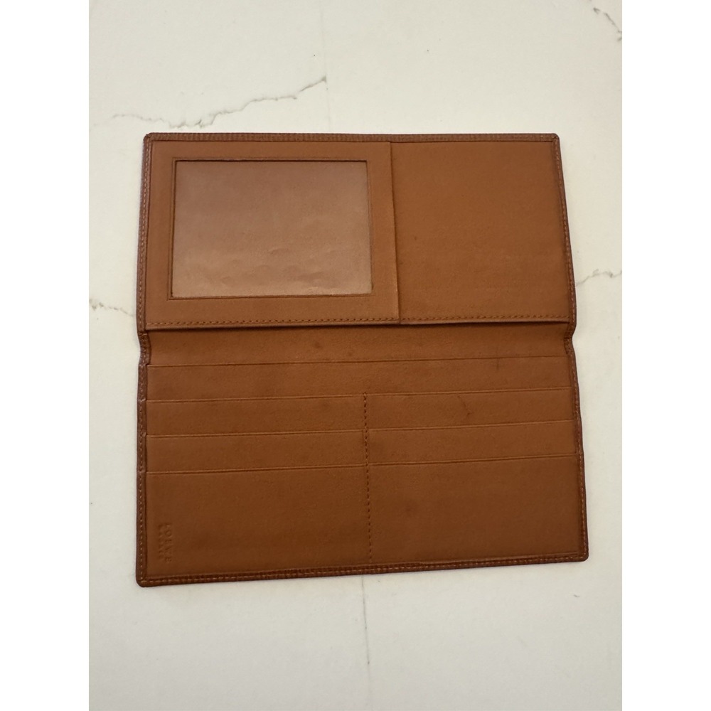 Loewe Leather Long Wallet Brown Tan Anagram Logo Made In Spain - w/ COA - Picture 2 of 5